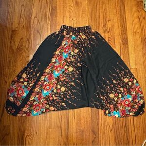JINOVA Black Floral Harem Pants Boho Wide Leg Size S